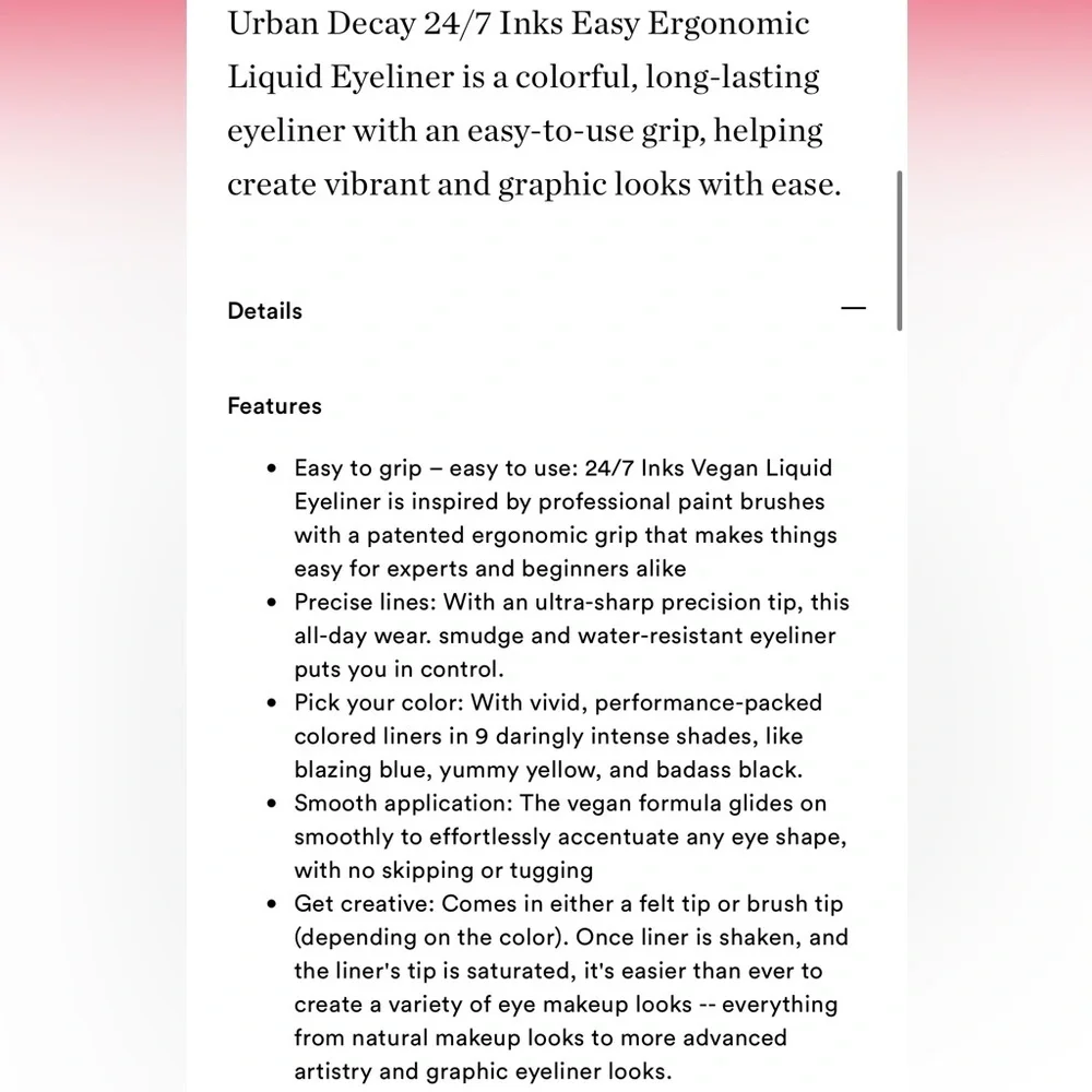 UD ‘Zero’ 24/7 Inks Easy Ergonomic Liquid Eyeliner Pen